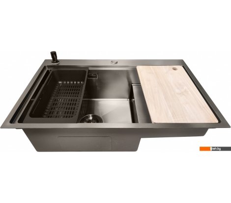  - Кухонные мойки Stellar S6550NB-TU-L (нано черный, с доской) - S6550NB-TU-L (нано черный, с доской)