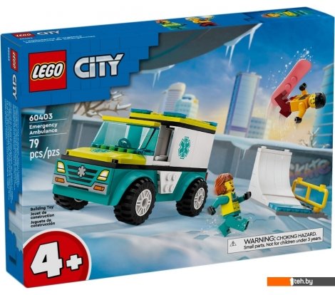  - Конструкторы LEGO City 60403 Скорая помощь и сноубордист - City 60403 Скорая помощь и сноубордист