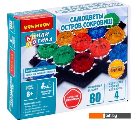  - Настольные игры Bondibon БондиЛогика Самоцветы. Остров сокровищ ВВ6204 - БондиЛогика Самоцветы. Остров сокровищ ВВ6204