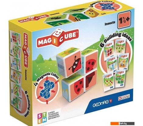  - Развивающие игрушки Geomag Магнитные кубики насекомые GM121 - Магнитные кубики насекомые GM121
