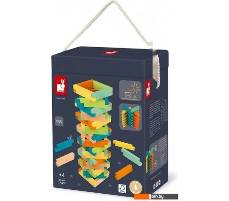  - Развивающие игрушки Janod Разноцветные блоки J08300 (60эл) - Разноцветные блоки J08300 (60эл)