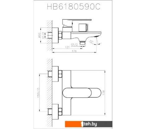  - Смесители Haiba HB60590 (хром) - HB60590 (хром)