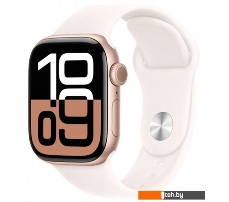  - Умные часы и браслеты Apple Watch Series 10 42 мм (алюминиевый корпус, розовое золото/легкие румяна, спортивный силиконовый ремешок S/M) - Watch Series 10 42 мм (алюминиевый корпус, розовое золото/легкие румяна, спортивный силиконовый ремешок S/M)