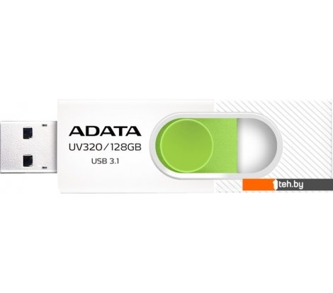  - USB Flash ADATA UV320 128GB (белый/зеленый) - UV320 128GB (белый/зеленый)