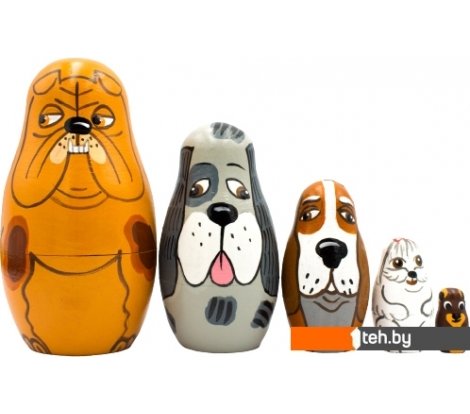  - Развивающие игрушки Брестская Фабрика Сувениров Собаки разных пород (набор 5 шт) - Собаки разных пород (набор 5 шт)