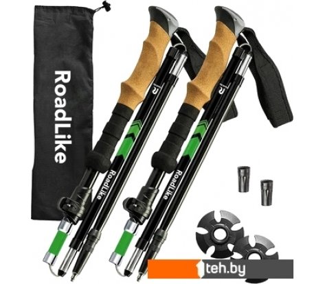  - Палки для скандинавской ходьбы RoadLike Compact 368219 (зеленый) - Compact 368219 (зеленый)