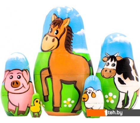  - Развивающие игрушки Брестская Фабрика Сувениров Животные фермы (набор 5 шт) - Животные фермы (набор 5 шт)