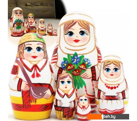  - Развивающие игрушки Брестская Фабрика Сувениров В народной одежде с букетом васильков (набор 5 шт) - В народной одежде с букетом васильков (набор 5 шт)