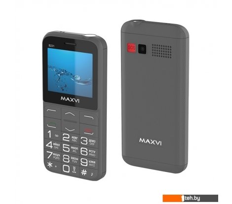  - Мобильные телефоны Maxvi B231 (серый) - B231 (серый)