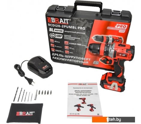  - Шуруповерты, гайковерты, электроотвертки Brait BCDI20-2PUMBL PRO (с 1-м АКБ, кейс) - BCDI20-2PUMBL PRO (с 1-м АКБ, кейс)