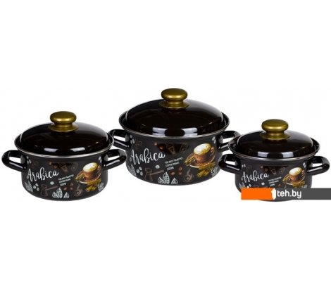  - Кастрюли КМЗ Арабика-1 (3 шт, коричневый) - Арабика-1 (3 шт, коричневый)