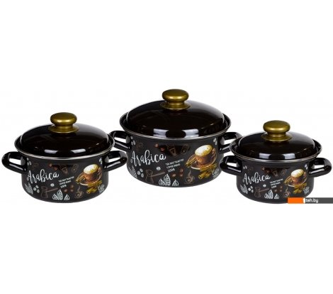  - Кастрюли КМЗ Арабика-1 (3 шт, коричневый) - Арабика-1 (3 шт, коричневый)