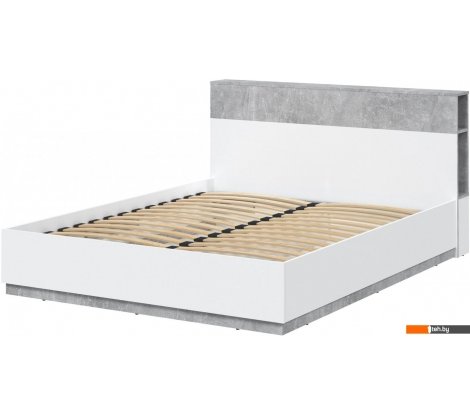 - Кровати Интерлиния Quartz QZ-К160 (белый платинум/бетон) - Quartz QZ-К160 (белый платинум/бетон)