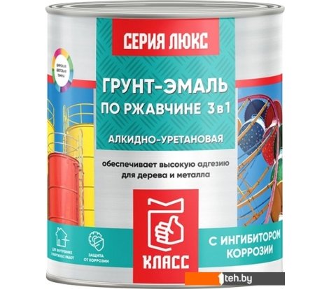  - Краски и эмали Класс Люкс по ржавчине 3 в 1 1.9 кг (серый) - Люкс по ржавчине 3 в 1 1.9 кг (серый)