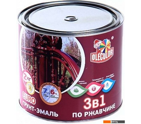  - Краски и эмали Olecolor 3 в 1 по ржавчине 1014 2 кг (слоновая кость) - 3 в 1 по ржавчине 1014 2 кг (слоновая кость)