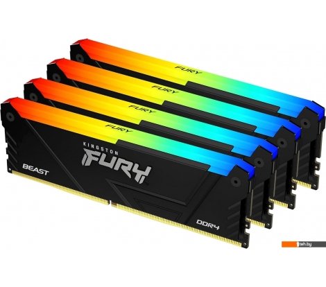  - Оперативная память Kingston FURY Beast RGB 4x16ГБ DDR4 2666 МГц KF432C16BB2AK4/64 - FURY Beast RGB 4x16ГБ DDR4 2666 МГц KF432C16BB2AK4/64