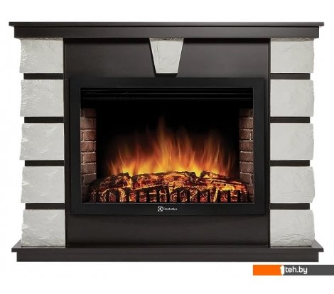  - Электрокамины и биокамины Firelight Excalibur 30 (камень белый, шпон венге) - Excalibur 30 (камень белый, шпон венге)