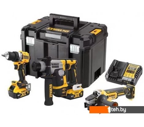  - Наборы электроинструментов DeWalt DCK355P2T (шуруповерт, перфоратор, болгарка, 2 АКБ, кейс) - DCK355P2T (шуруповерт, перфоратор, болгарка, 2 АКБ, кейс)