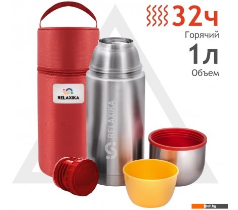  - Термосы, термокружки и многоразовые стаканы Relaxika 102 в термочехле 1л (нержавеющая сталь) - 102 в термочехле 1л (нержавеющая сталь)