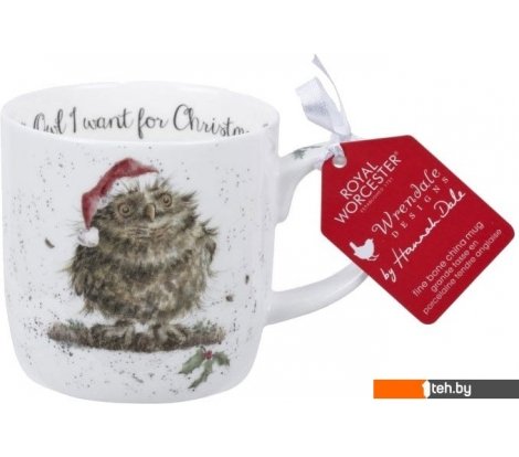 - Кружки, чашки, стаканы для горячих напитков Royal Worcester Designs Christmas Owl I want for Christmas Сова WNOX5629-XS - Designs Christmas Owl I want for Christmas Сова WNOX5629-XS