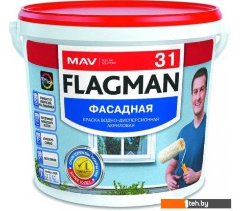  - Краски и эмали Flagman ВД-АК-1031 11л (белый) - ВД-АК-1031 11л (белый)