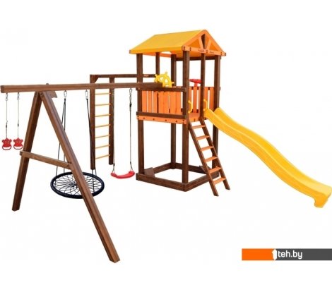  - Детские спортивные комплексы и игровые площадки Perfetto Sport Pitigliano-6 + качели Паутина - Pitigliano-6 + качели Паутина