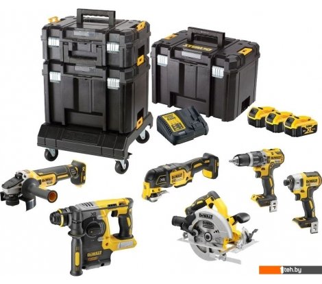 - Наборы электроинструментов DeWalt DCK685P3T (болгарка, перфоратор, циркулярка, шуруповерт, винтоверт, реноватор, 3 АКБ, кейс) - DCK685P3T (болгарка, перфоратор, циркулярка, шуруповерт, винтоверт, реноватор, 3 АКБ, кейс)