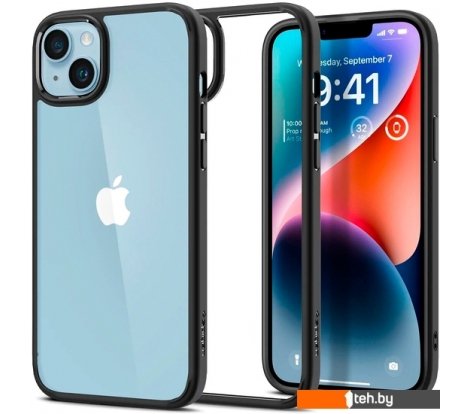  - Чехлы для телефонов Spigen Ultra Hybrid iPhone 14 Matte Black ACS05041 (черный матовый) - Ultra Hybrid iPhone 14 Matte Black ACS05041 (черный матовый)