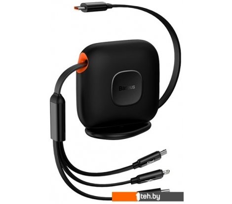  - Кабели, адаптеры, разветвители Baseus Traction Series Retractable 3 в 1 CAQY000001 (1.7 м, черный) - Traction Series Retractable 3 в 1 CAQY000001 (1.7 м, черный)