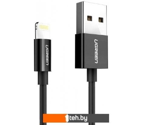  - Кабели, адаптеры, разветвители Ugreen US155 80823 USB Type-A - Lightning (2 м, черный) - US155 80823 USB Type-A - Lightning (2 м, черный)