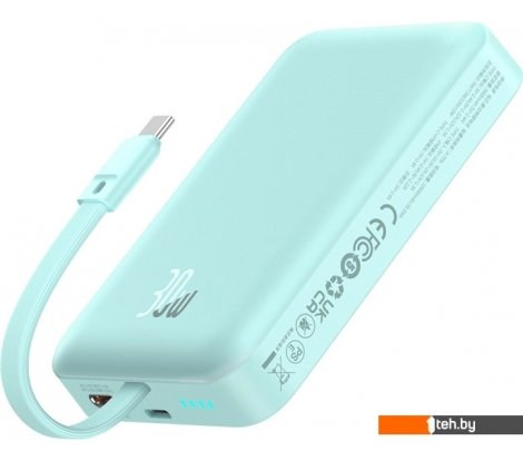  - Портативные зарядные устройства Baseus Magnetic Fast Charge Power Bank Type-C Edition 30W 10000mAh (мятный) - Magnetic Fast Charge Power Bank Type-C Edition 30W 10000mAh (мятный)