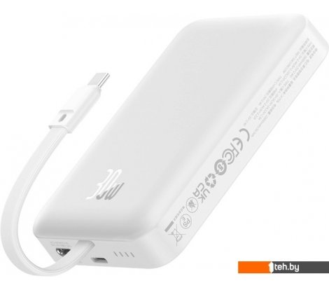  - Портативные зарядные устройства Baseus Magnetic Fast Charge Power Bank Type-C Edition 30W 10000mAh (белый) - Magnetic Fast Charge Power Bank Type-C Edition 30W 10000mAh (белый)