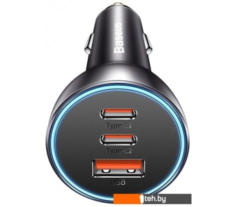  - Зарядные устройства Baseus Golden Contactor Pro Triple Fast Charger Car Charger 65W CGJP010013 (темно-серый) - Golden Contactor Pro Triple Fast Charger Car Charger 65W CGJP010013 (темно-серый)