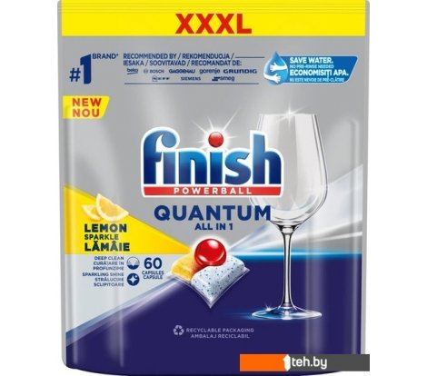  - Бытовая химия Finish Powerball Quantum All in 1 Lemon (60 шт) - Powerball Quantum All in 1 Lemon (60 шт)