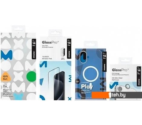  - Чехлы для телефонов Momax Protection Bundle Set для iPhone 16 Plus MXAP24LTGS - Protection Bundle Set для iPhone 16 Plus MXAP24LTGS