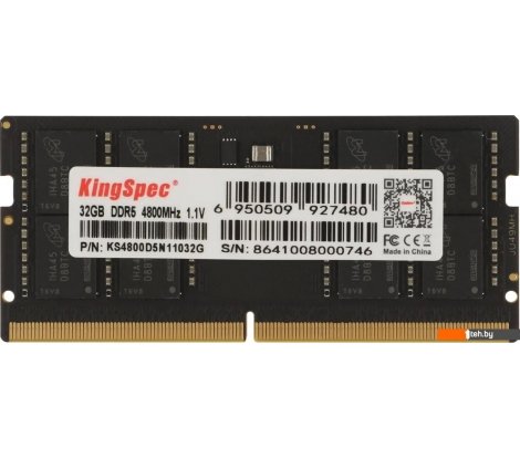  - Оперативная память KingSpec 32ГБ DDR5 SODIMM 4800 МГц KS4800D5N11032G - 32ГБ DDR5 SODIMM 4800 МГц KS4800D5N11032G