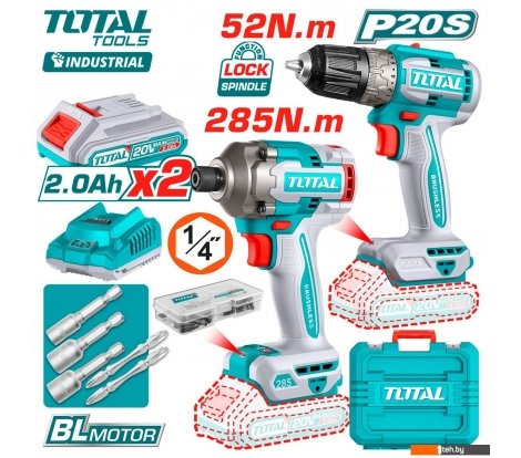  - Наборы электроинструментов Total TCKLI20272 (шуруповерт, винтоверт, 2 АКБ, кейс) - TCKLI20272 (шуруповерт, винтоверт, 2 АКБ, кейс)
