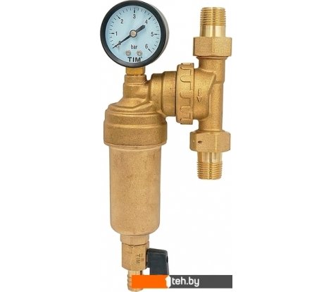  - Фильтры и системы для очистки воды Tim JH-1001W3 самопромывной с манометром 1/2