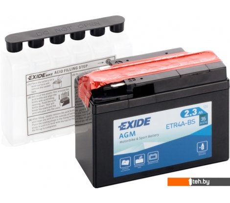 - Мотоциклетные аккумуляторы Exide ETR4A-BS (2.3 А·ч) - ETR4A-BS (2.3 А·ч)