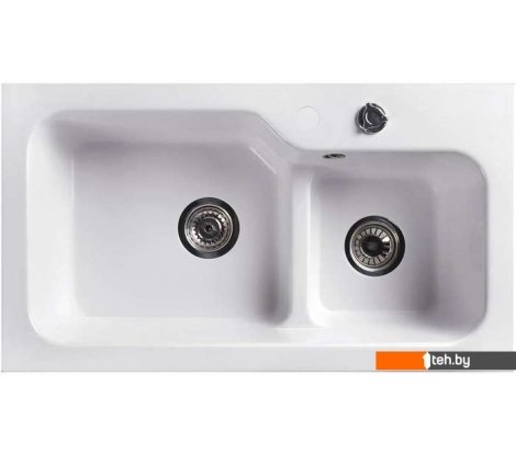  - Кухонные мойки Belux SG-REC-DUO 8045-01 (белый кварц) - SG-REC-DUO 8045-01 (белый кварц)