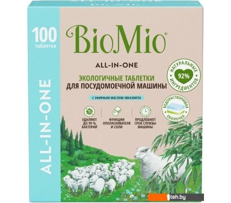  - Бытовая химия BioMio All-in-One с эфирным маслом эвкалипта (100 шт) - All-in-One с эфирным маслом эвкалипта (100 шт)