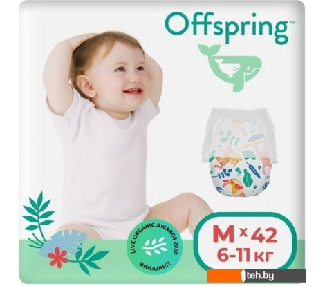  - Детские подгузники Offspring M 6-11кг Джунгли (42 шт) - M 6-11кг Джунгли (42 шт)