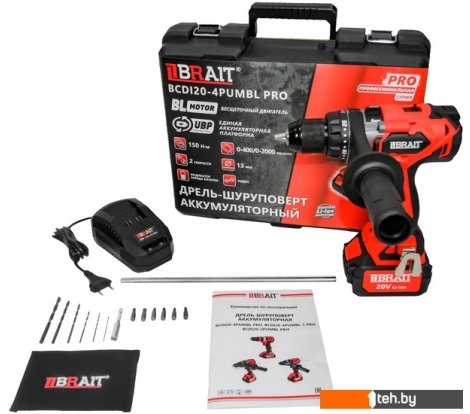  - Шуруповерты, гайковерты, электроотвертки Brait BCDI20-4PUMBL PRO (с 1-м АКБ, кейс) - BCDI20-4PUMBL PRO (с 1-м АКБ, кейс)