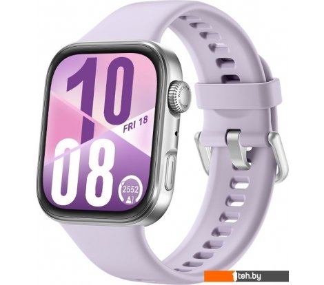  - Умные часы и браслеты Huawei Watch FIT 4 (серебристый, с сиреневым силиконовым ремешком, международная версия) - Watch FIT 4 (серебристый, с сиреневым силиконовым ремешком, международная версия)