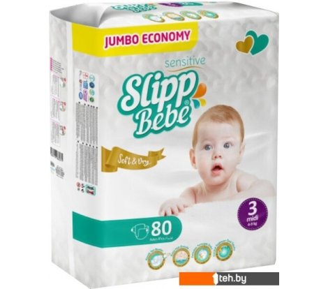  - Детские подгузники Slipp Bebe №3 4-9 кг (80 шт) - №3 4-9 кг (80 шт)