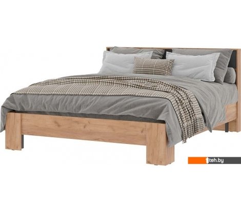  - Кровати Стендмебель Хелен КР 03 160x200 (серый графит 0162/дуб крафт золотой) - Хелен КР 03 160x200 (серый графит 0162/дуб крафт золотой)
