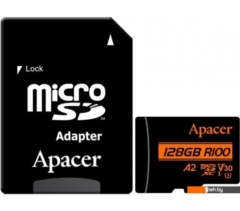  - Карты памяти Apacer microSDXC AP128GMCSX10U8-R 128GB (с адаптером) - microSDXC AP128GMCSX10U8-R 128GB (с адаптером)