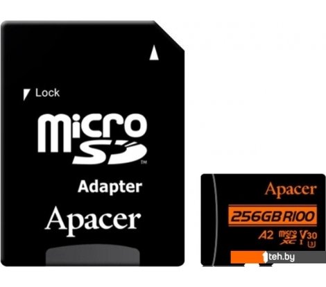  - Карты памяти Apacer microSDXC AP256GMCSX10U8-R 256GB (с адаптером) - microSDXC AP256GMCSX10U8-R 256GB (с адаптером)