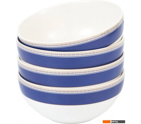 - Тарелки, салатники, блюда и наборы Gipfel Orpheus 51554 (4шт, белый/синий) - Orpheus 51554 (4шт, белый/синий)