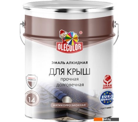  - Краски и эмали Olecolor Алкидная для крыш 5 кг (зеленый) - Алкидная для крыш 5 кг (зеленый)